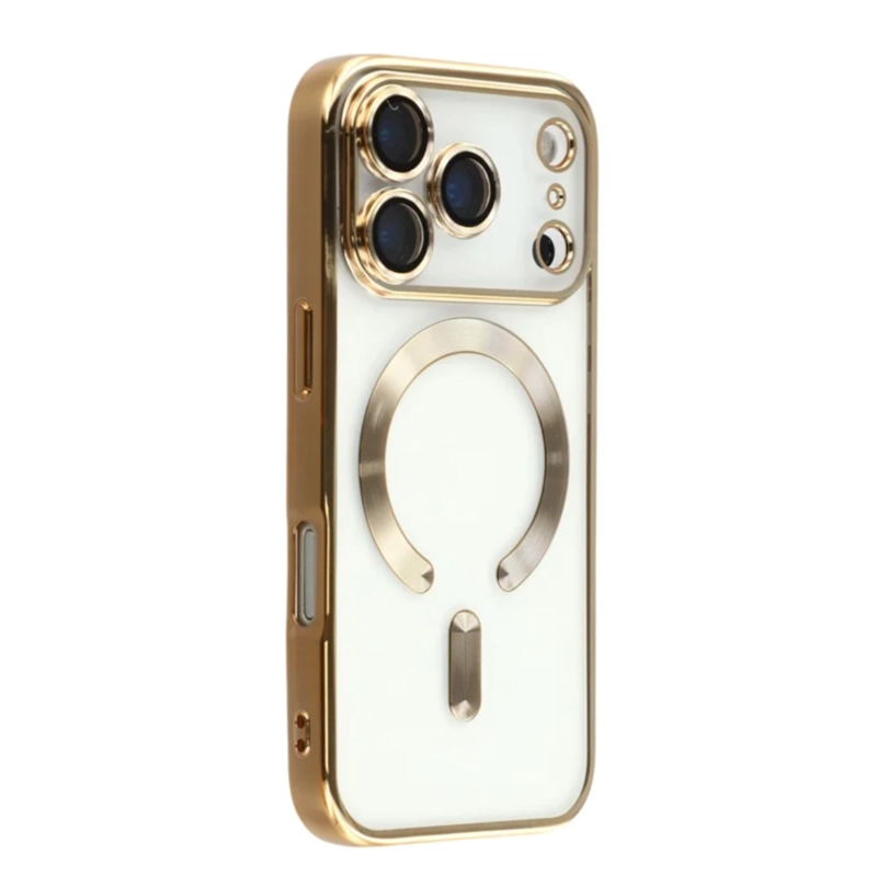 CARCASA PARA IPHONE 17 PRO BORDES COMPATIBLE CON MAGSAFE DORADO - 5