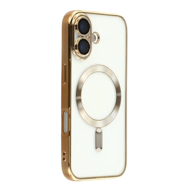 CARCASA COMPATIBLE CON IPHONE 17 BORDES MAGSAFE DORADO - 1