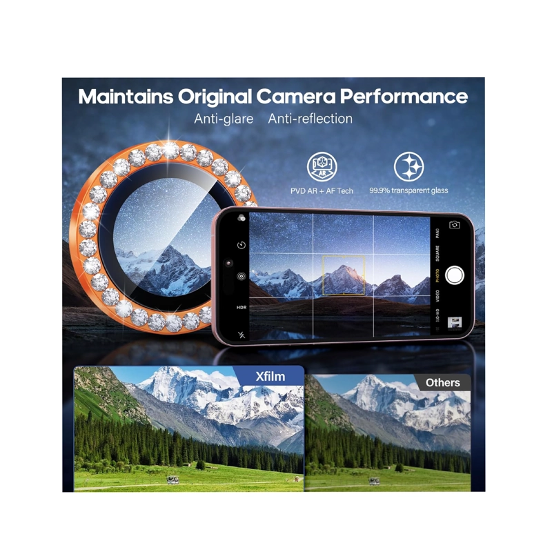 LAMINA PROTECTORA CAMARA BRILLO PARA IPHONE 17 PRO MAX DORA - 5
