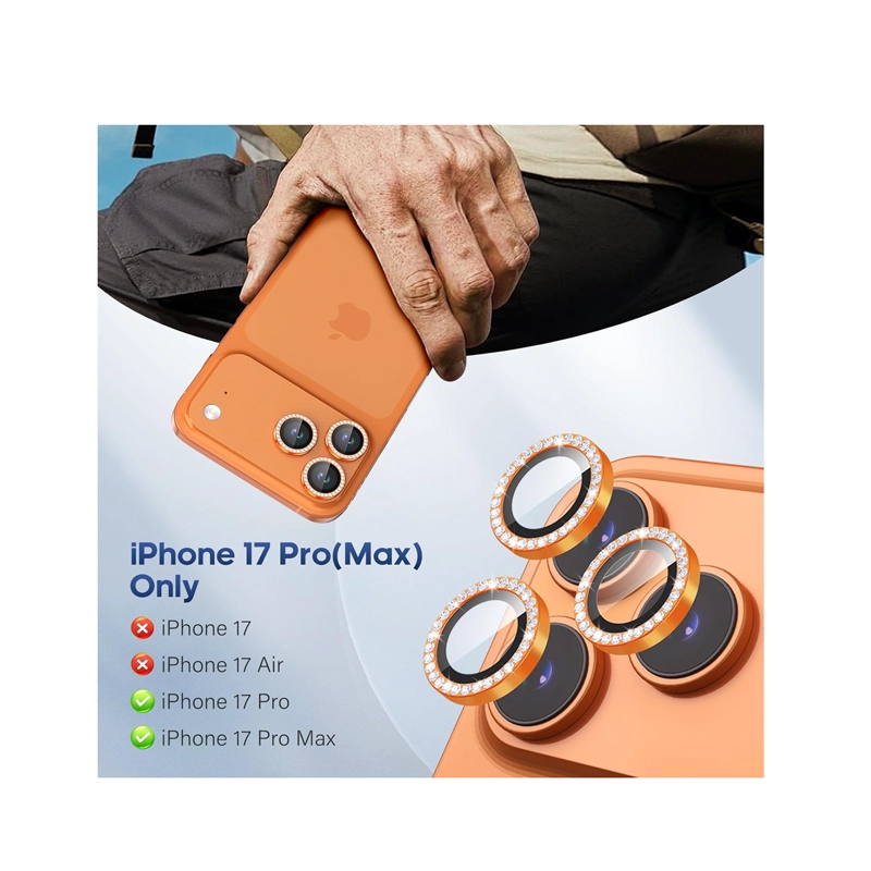 LAMINA PROTECTORA CAMARA BRILLO PARA IPHONE 17 PRO MAX DORA - 6