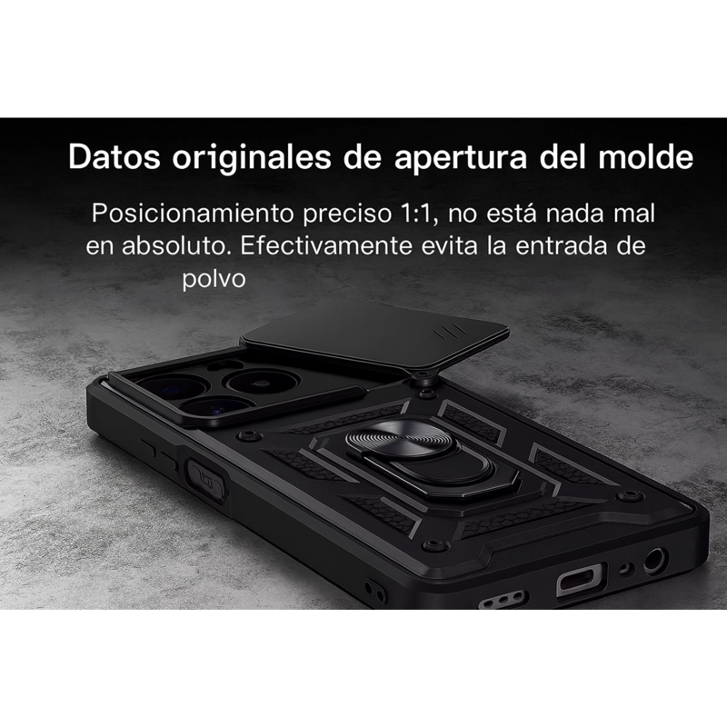 CARCASA ARMADURA CON ANILLO Y VENTANA CAMARA PARA IPHONE 17 PRO AZUL - 3