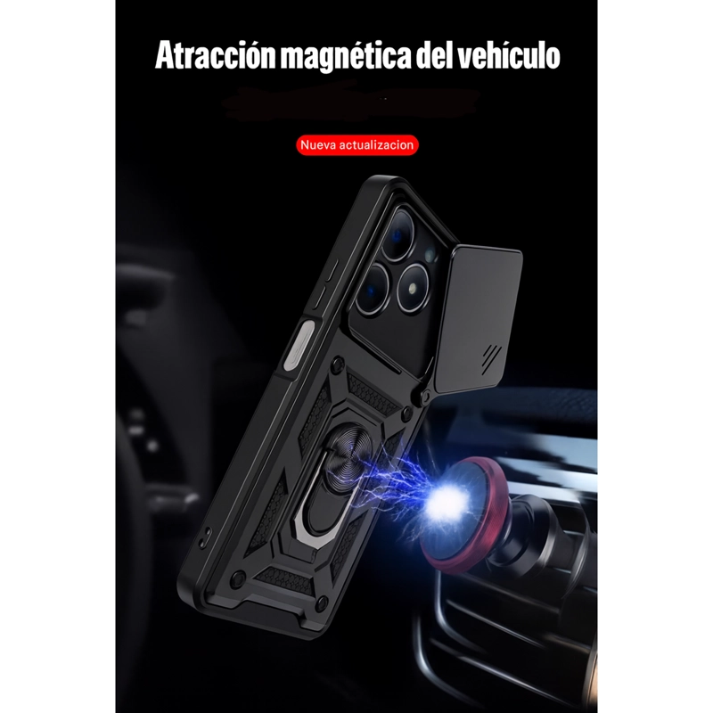 CARCASA ARMADURA CON ANILLO Y VENTANA CAMARA PARA IPHONE 17 PRO AZUL - 4