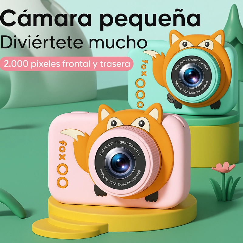 CAMARA DIGITAL PARA NIÑOS ANIMADA FOTO VIDEO 1080P TURQUESA - 3