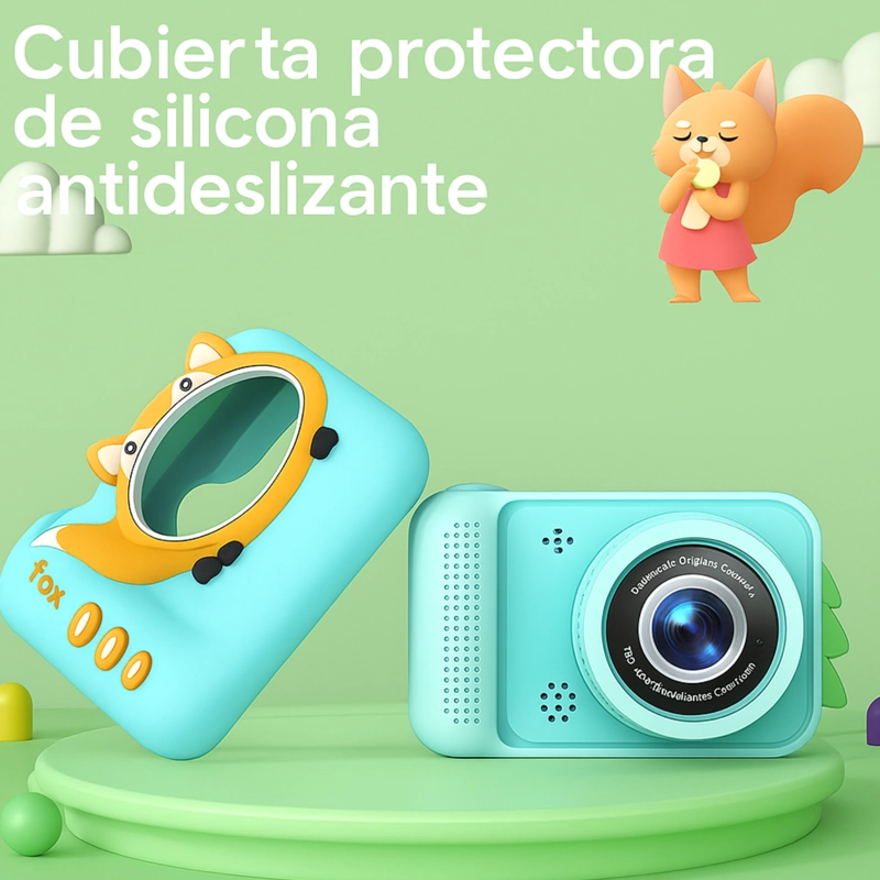 CAMARA DIGITAL PARA NIÑOS ANIMADA FOTO VIDEO 1080P TURQUESA - 4
