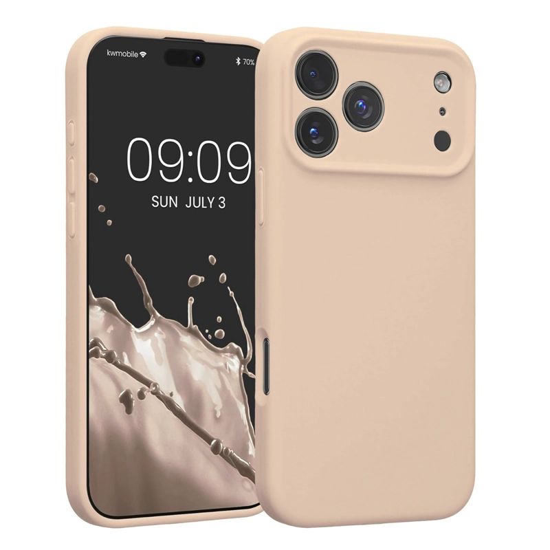 GENÉRICO CARCASA FUNDA SOFT COMPATIBLE CON IPHONE 17 PRO GOMA CREMA