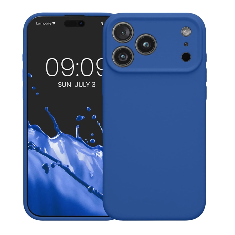 CARCASA FUNDA SOFT COMPATIBLE CON IPHONE 17 PRO GOMA AZUL - 2