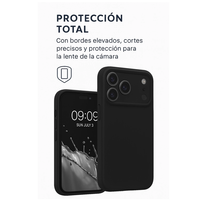 CARCASA FUNDA SOFT COMPATIBLE CON IPHONE 17 PRO GOMA AZUL - 5