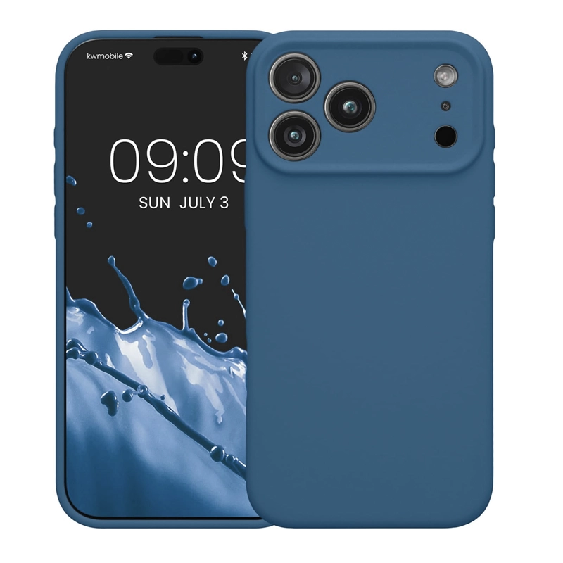 GENÉRICO CARCASA FUNDA SOFT COMPATIBLE CON IPHONE 17 PRO GOMA AZUL OSCURO