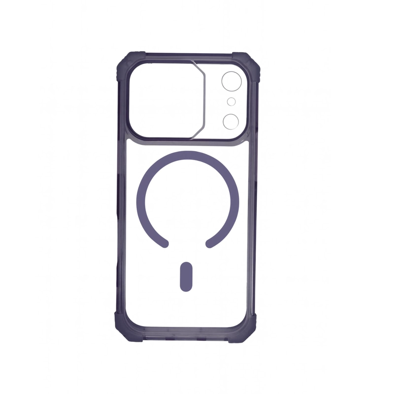 CARCASA ANTISHOCK CLEAR PARA IPHONE 17 PRO MAGSAFE LILA - 1