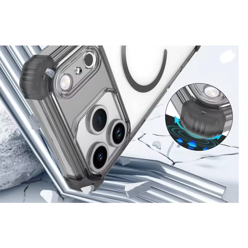 CARCASA ANTISHOCK CLEAR PARA IPHONE 17 PRO MAX MAGSAFE CELESTE - 4