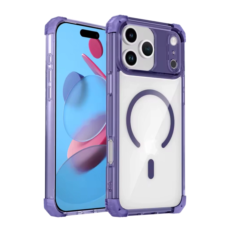 CARCASA ANTISHOCK CLEAR PARA IPHONE 17 PRO MAX MAGSAFE LILA - 2