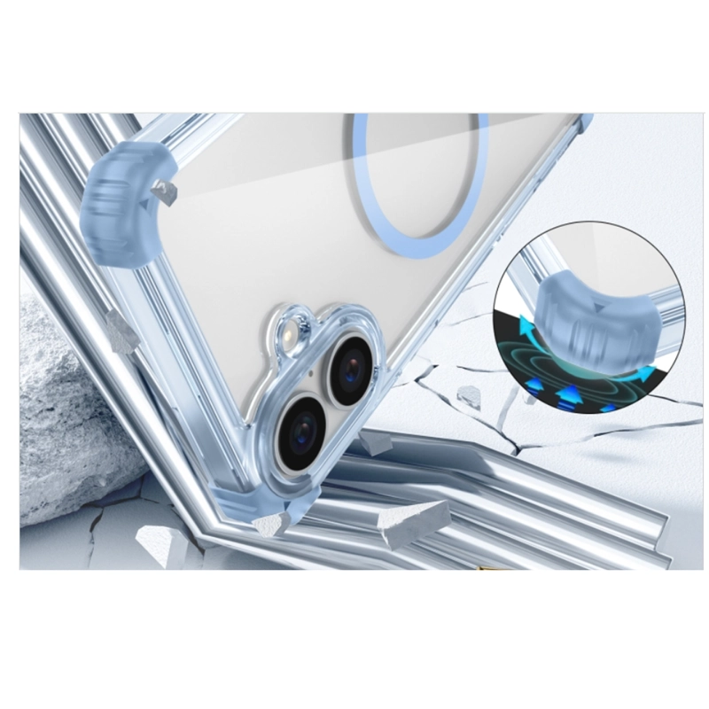 CARCASA ANTISHOCK CLEAR PARA IPHONE 17 MAGSAFE LILA - 4