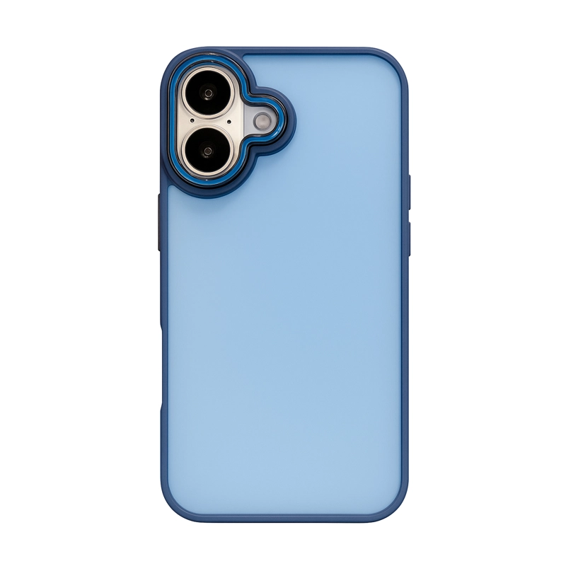 CARCASA ANTIGOLPES MATTE BORDE COLOR PARA IPHONE 17 AZUL - 1