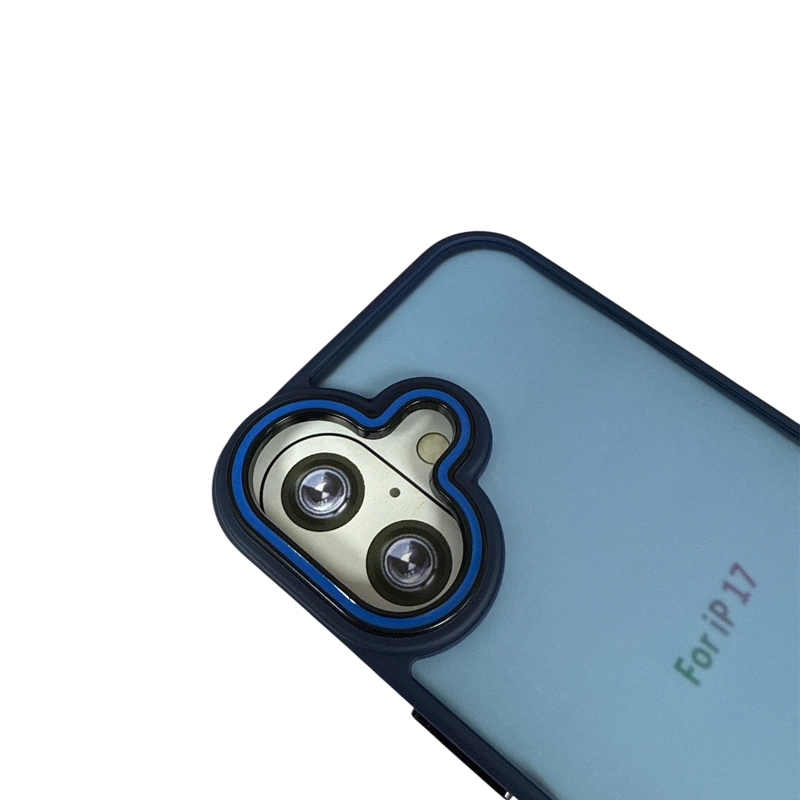 CARCASA ANTIGOLPES MATTE BORDE COLOR PARA IPHONE 17 AZUL - 2