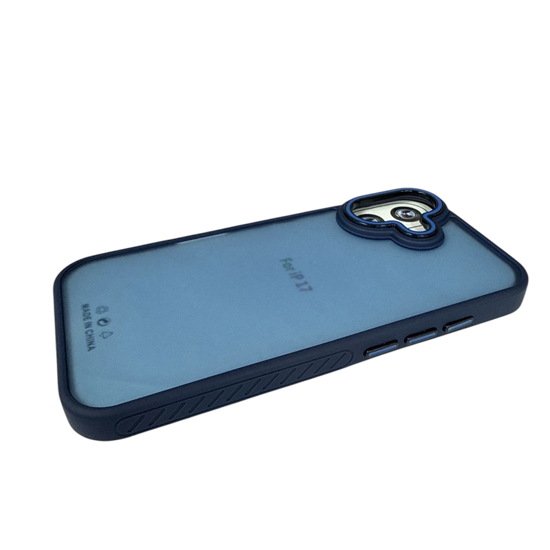CARCASA ANTIGOLPES MATTE BORDE COLOR PARA IPHONE 17 AZUL - 3