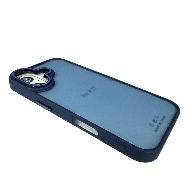 CARCASA ANTIGOLPES MATTE BORDE COLOR PARA IPHONE 17 AZUL - 4