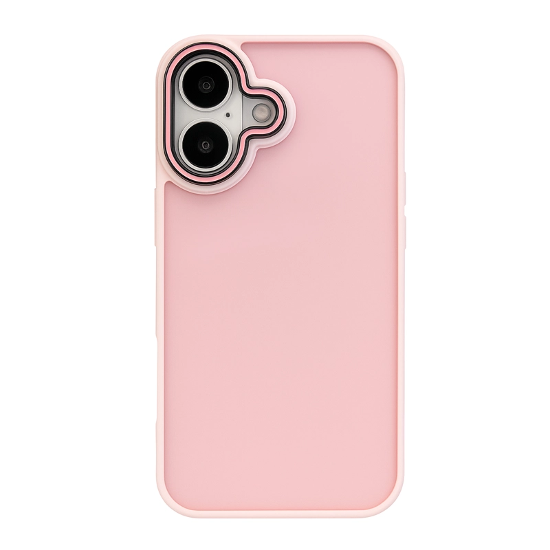JOIGO CARCASA ANTIGOLPES MATTE BORDE COLOR PARA IPHONE 17 ROSADO