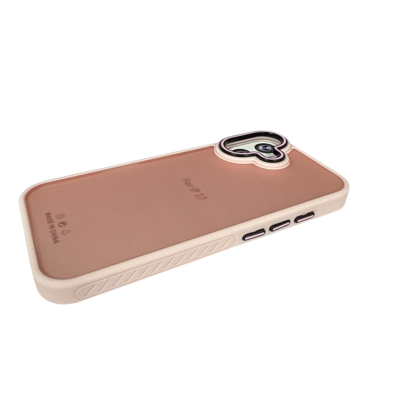 CARCASA ANTIGOLPES MATTE BORDE COLOR COMPATIBLE CON IPHONE 17 ROSADO - 2