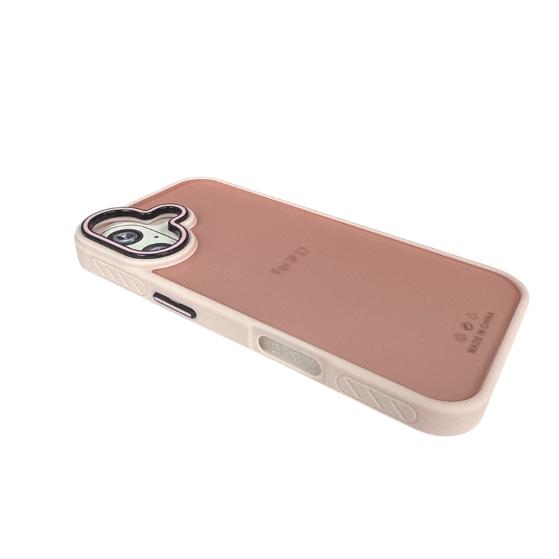 CARCASA ANTIGOLPES MATTE BORDE COLOR COMPATIBLE CON IPHONE 17 ROSADO - 4