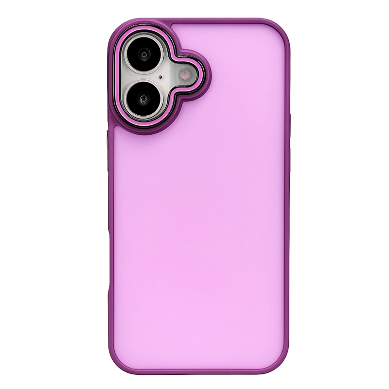 CARCASA ANTIGOLPES MATTE BORDE COLOR PARA IPHONE 17 MORADO - 1