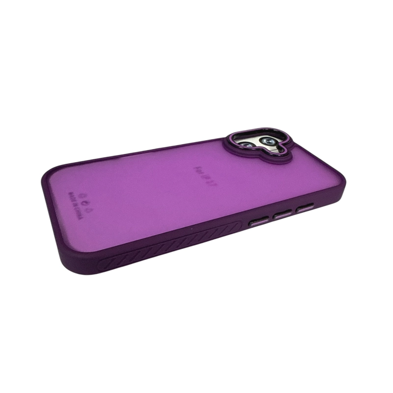 CARCASA ANTIGOLPES MATTE BORDE COLOR PARA IPHONE 17 MORADO - 2
