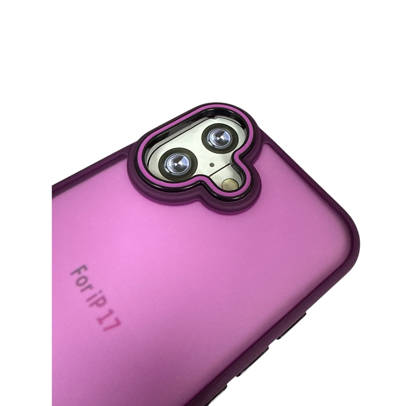 CARCASA ANTIGOLPES MATTE BORDE COLOR PARA IPHONE 17 MORADO - 4