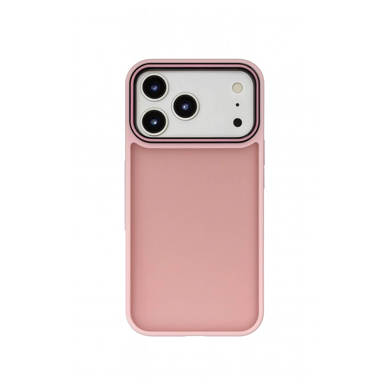 CARCASA ANTIGOLPES MATTE BORDE COLOR PARA IPHONE 17 PRO ROSADO - 1