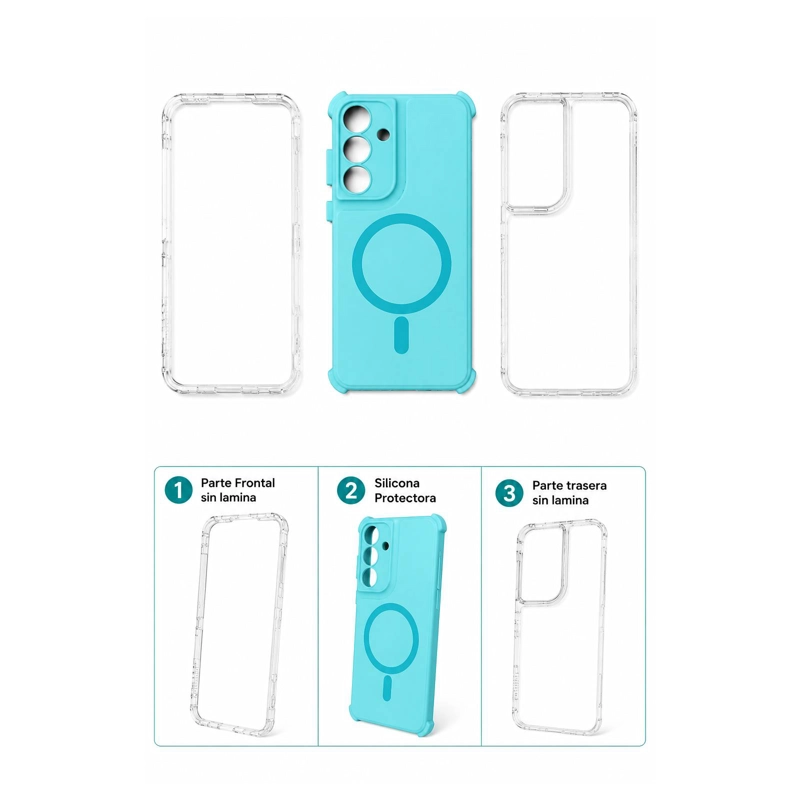 CARCASA ANTIGOLPES 360 COMPATIBLE CON SAMSUNG S25 FE NEGRO - 4