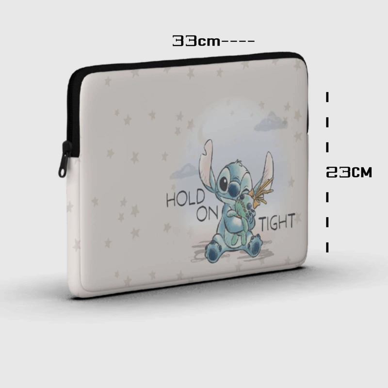 BOLSO FUNDA PARA NOTEBOOK 14 PULGADAS DISNEY STICH CREMA - 2