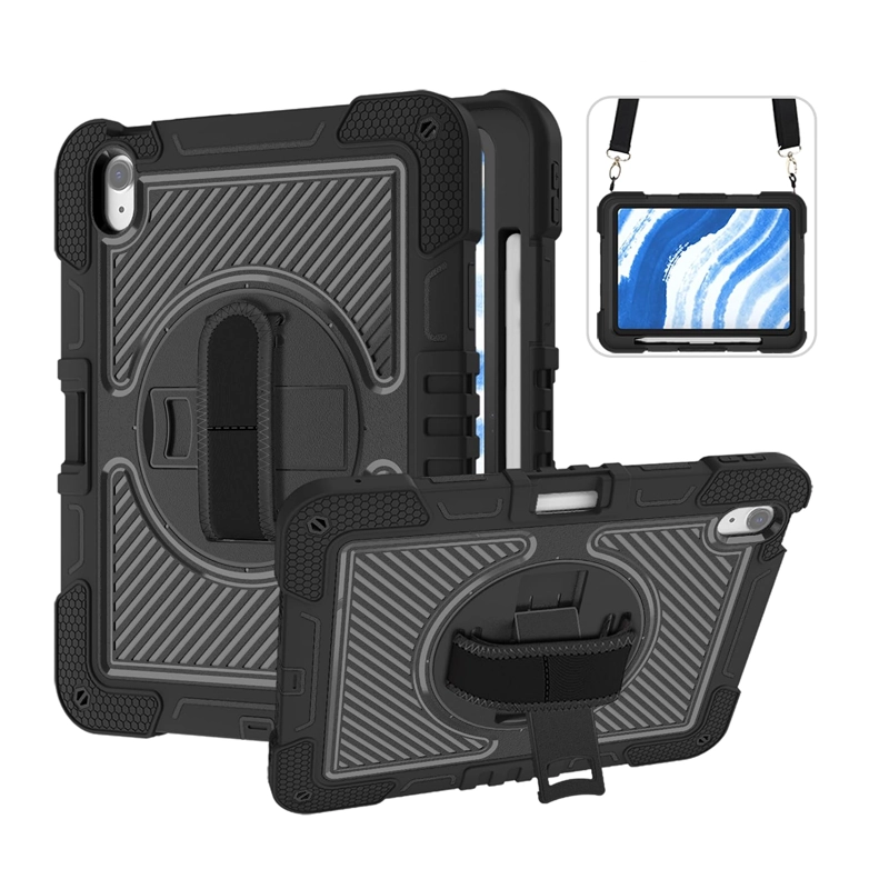 FUNDA ARMADURA ANTIGOLPE 360 PARA IPAD AIR 11 M2 NEGRO - 1