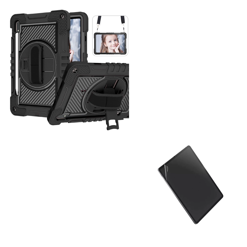 FUNDA ARMADURA 360 LAMINA MATTE COMPATIBLE CON SAMSUNG TAB S9 FE NEGRO - 1
