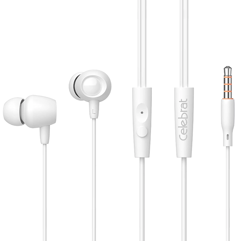 AUDIFONOS MANOS LIBRES CONEXION 3.5MM CELEBRAT FLY-1 BLANCO - 2