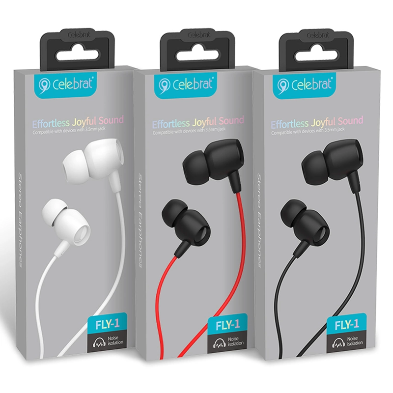 AUDIFONOS MANOS LIBRES CONEXION 3.5MM CELEBRAT FLY-1 BLANCO - 4