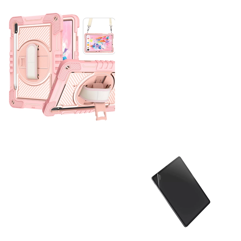 FUNDA ARMADURA 360 LAMINA MATTE COMPATIBLE CON SAMSUNG TAB S9 FE ROSADO - 1