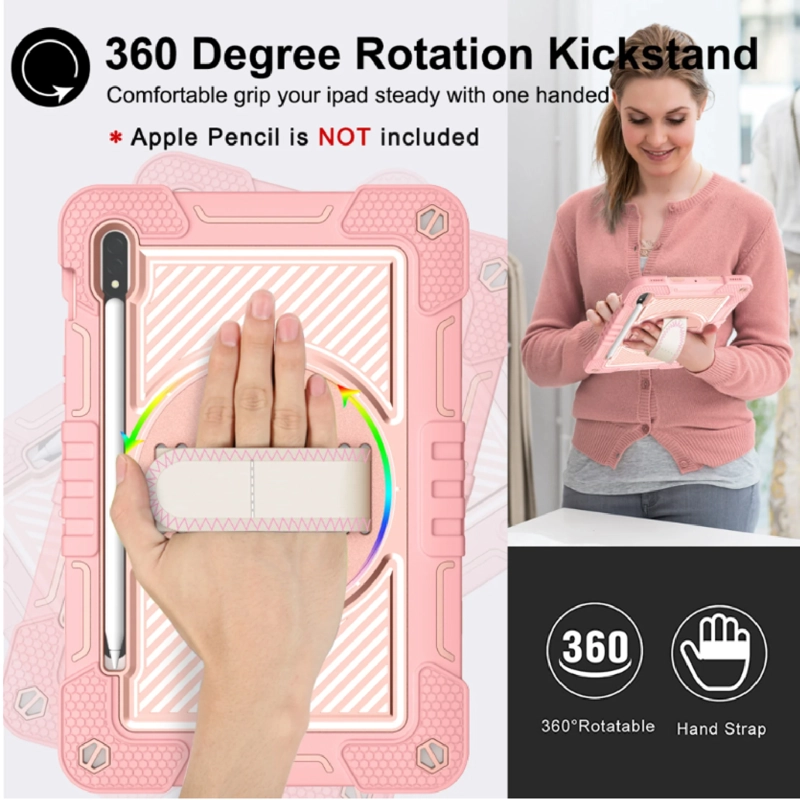 FUNDA ARMADURA 360 LAMINA MATTE COMPATIBLE CON SAMSUNG TAB S9 FE ROSADO - 3