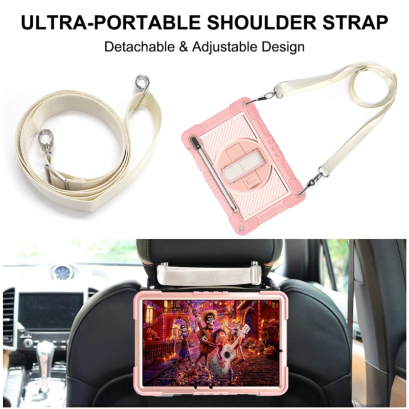 FUNDA ARMADURA 360 LAMINA MATTE COMPATIBLE CON SAMSUNG TAB S9 FE ROSADO - 6