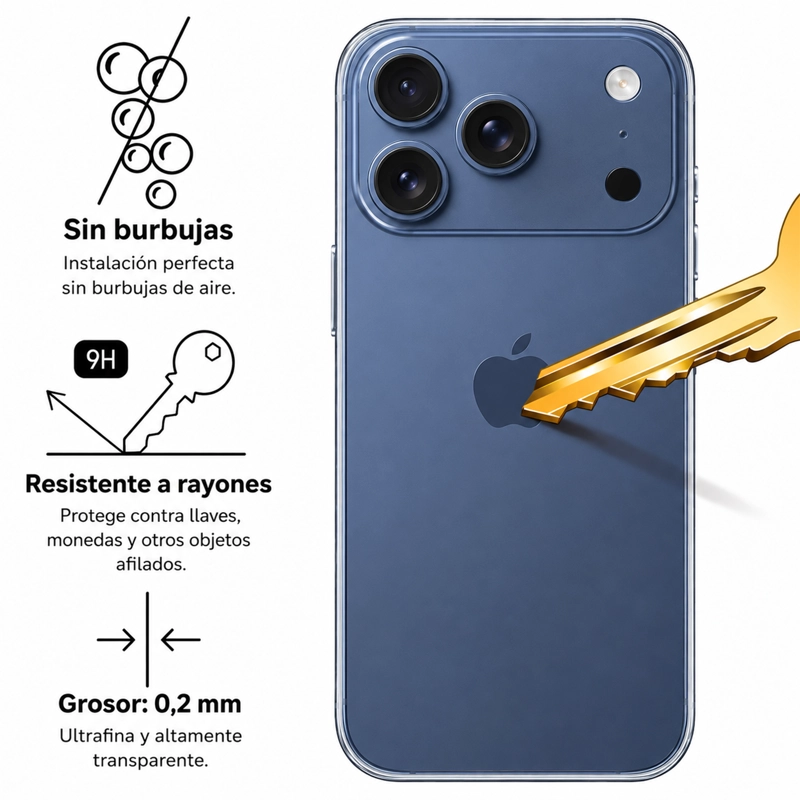 MICA DE HIDROGEL MATTE PARTE TRASERA COMPATIBLE CON IPHONE 17 PRO MAX - 2