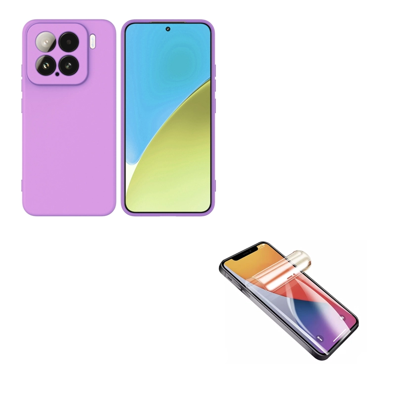 CARCASA FUNDA MICA CLEAR COMPATIBLE CON XIAOMI 15 GOMA LILA - 1
