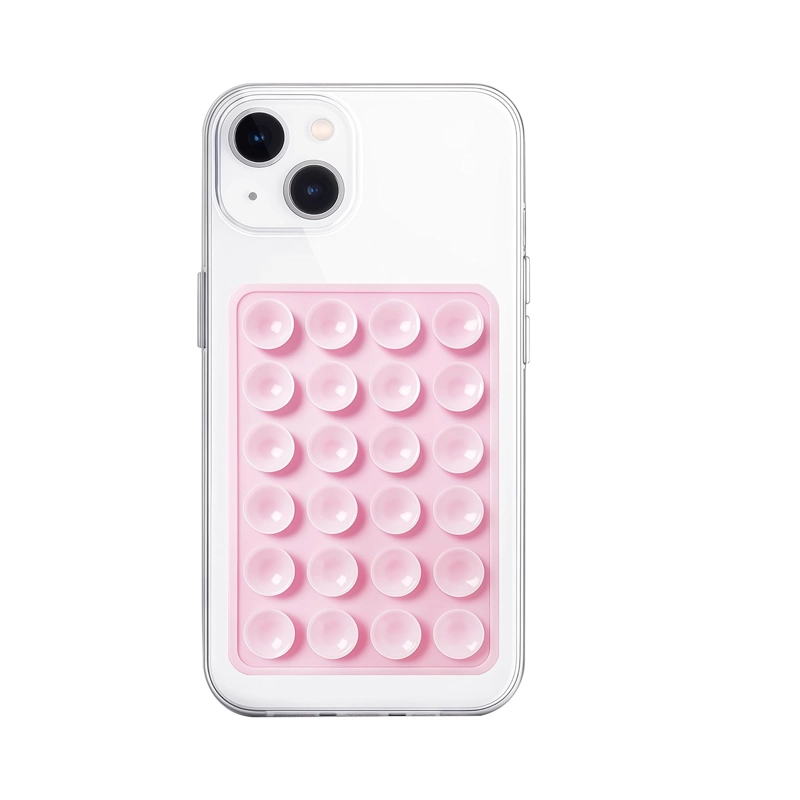 JOIGO SOPORTE DE SILICONA CON VENTOSA DOBLE PARA CARCASA / CELULAR FUCSIA
