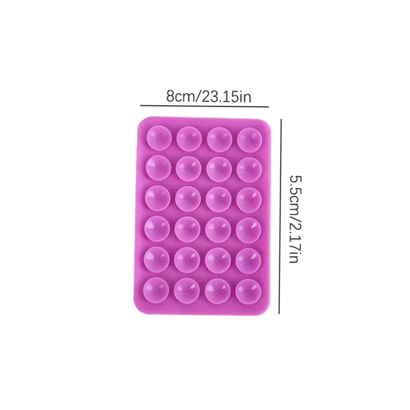 SOPORTE DE SILICONA CON VENTOSA DOBLE PARA CARCASA / CELULAR CELESTE - 4