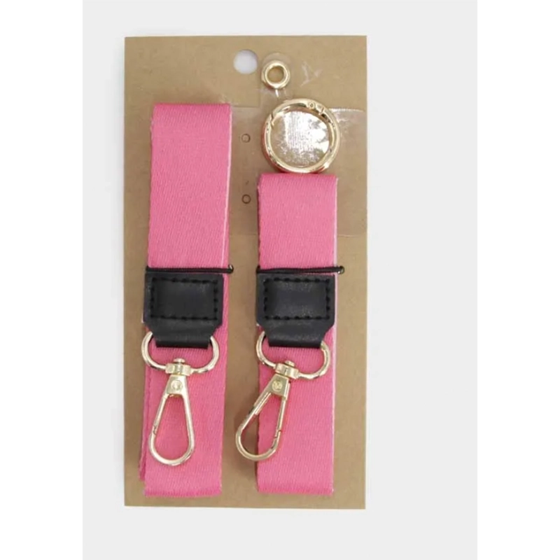 STRAP COLGANTE PARA CARCASA CELULAR UNIVERSAL DOBLE CORREA ROSADO - 4