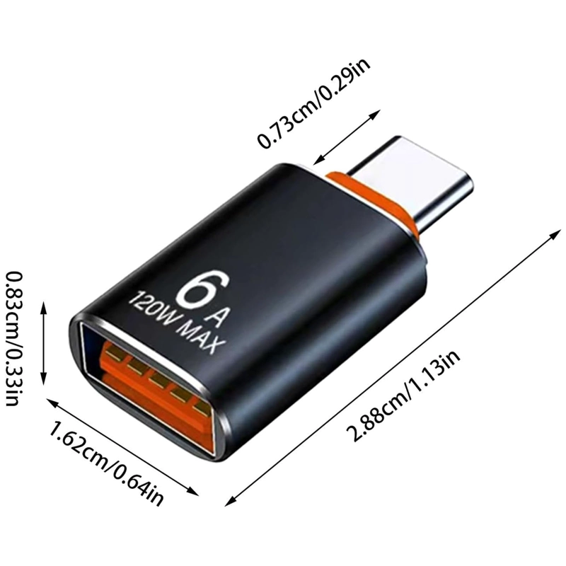 ADAPTADOR OTG PARA CARGA TRANSFERENCIA USB SALIDA USB-C NEGR - 2