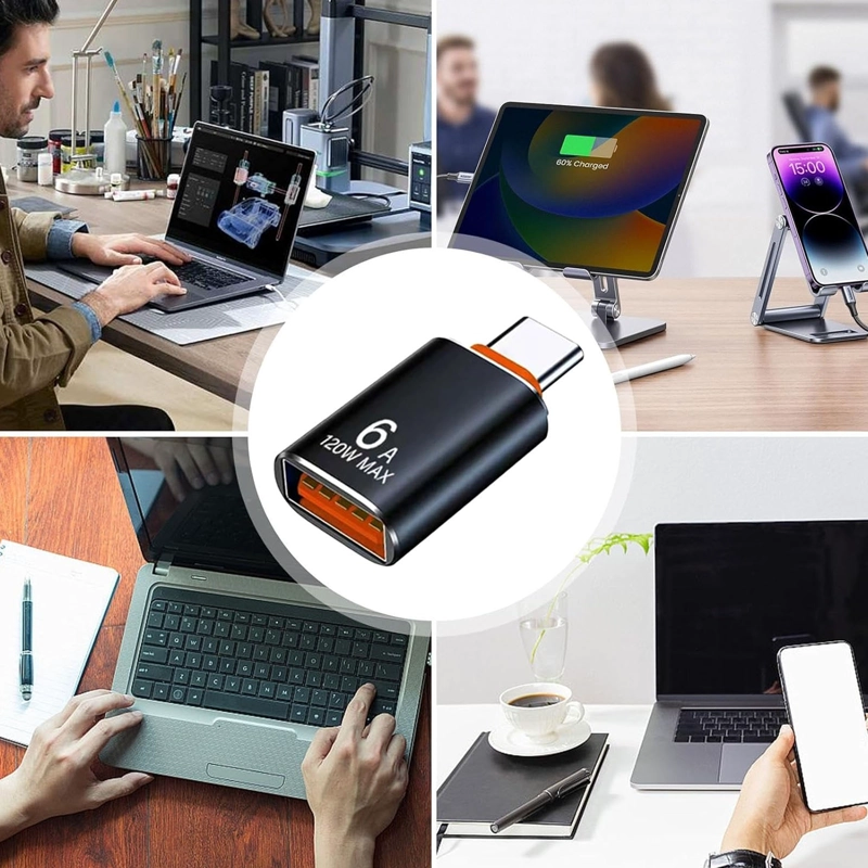 ADAPTADOR OTG PARA CARGA TRANSFERENCIA USB SALIDA USB-C NEGR - 4