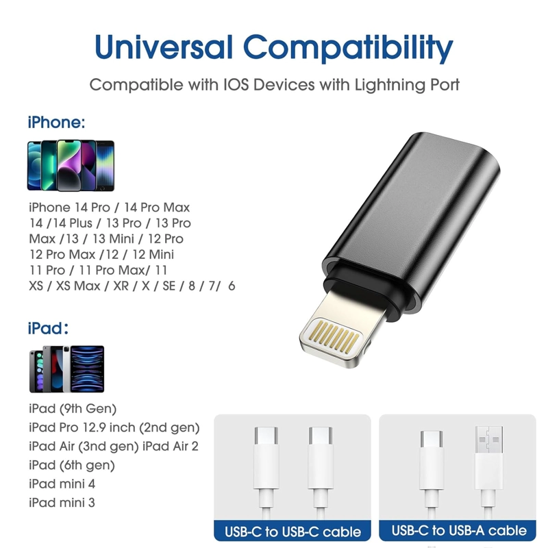 ADAPTADOR OTG PARA CARGA USB-C SALIDA COMPATIBLE CON IPHONE - 3