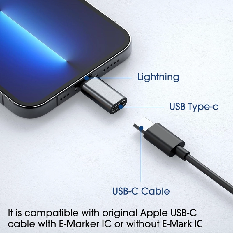 ADAPTADOR OTG PARA CARGA USB-C SALIDA COMPATIBLE CON IPHONE - 5