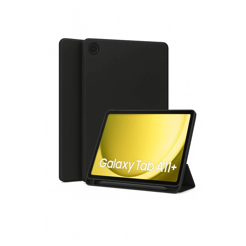 FUNDA SMART COVER PARA TABLET SAMSUNG A11 PLUS CON LAMINA NEGRO - 5