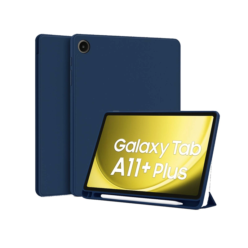 FUNDA SMART COVER PARA TABLET SAMSUNG A11 PLUS CON LAMINA AZUL - 2