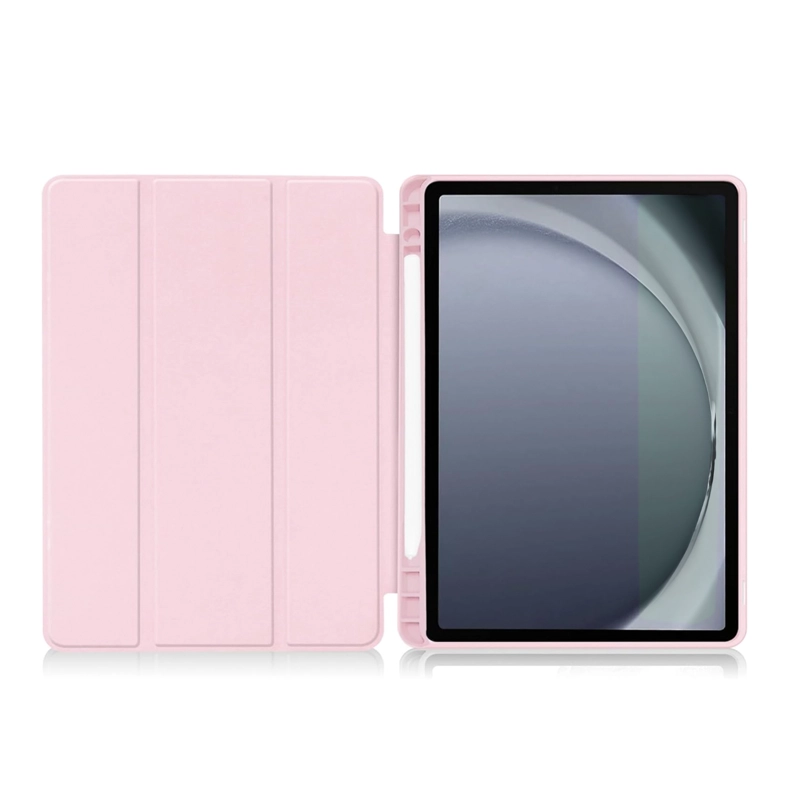 FUNDA SMART COVER PARA TABLET SAMSUNG A11 PLUS CON LAMINA ROSADO - 5