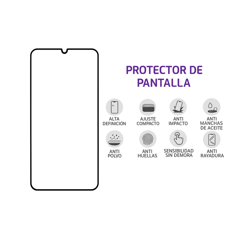 LAMINA MICA PROTECTORA DE VIDRIO COMPATIBLE CON SAMSUNG A07 - 3