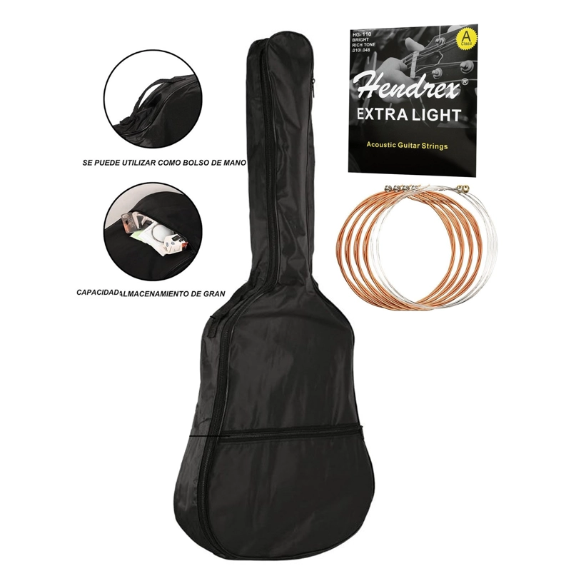 GUITARRA ACUSTICA 39 PULGADAS + FUNDA SUNBURDST HENDRIX - 2